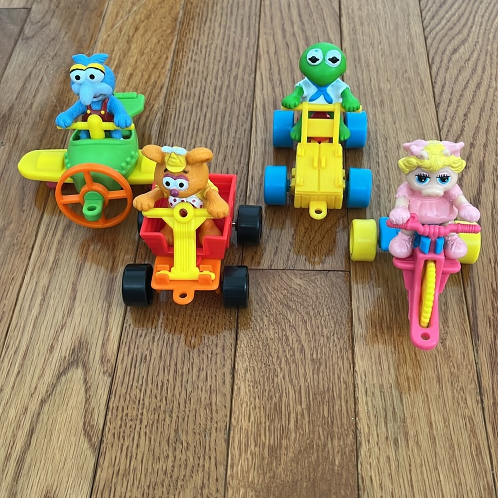 Vintage 1990 McDonald’s Happy Meal Muppet Babies Action Figures with Vehicles